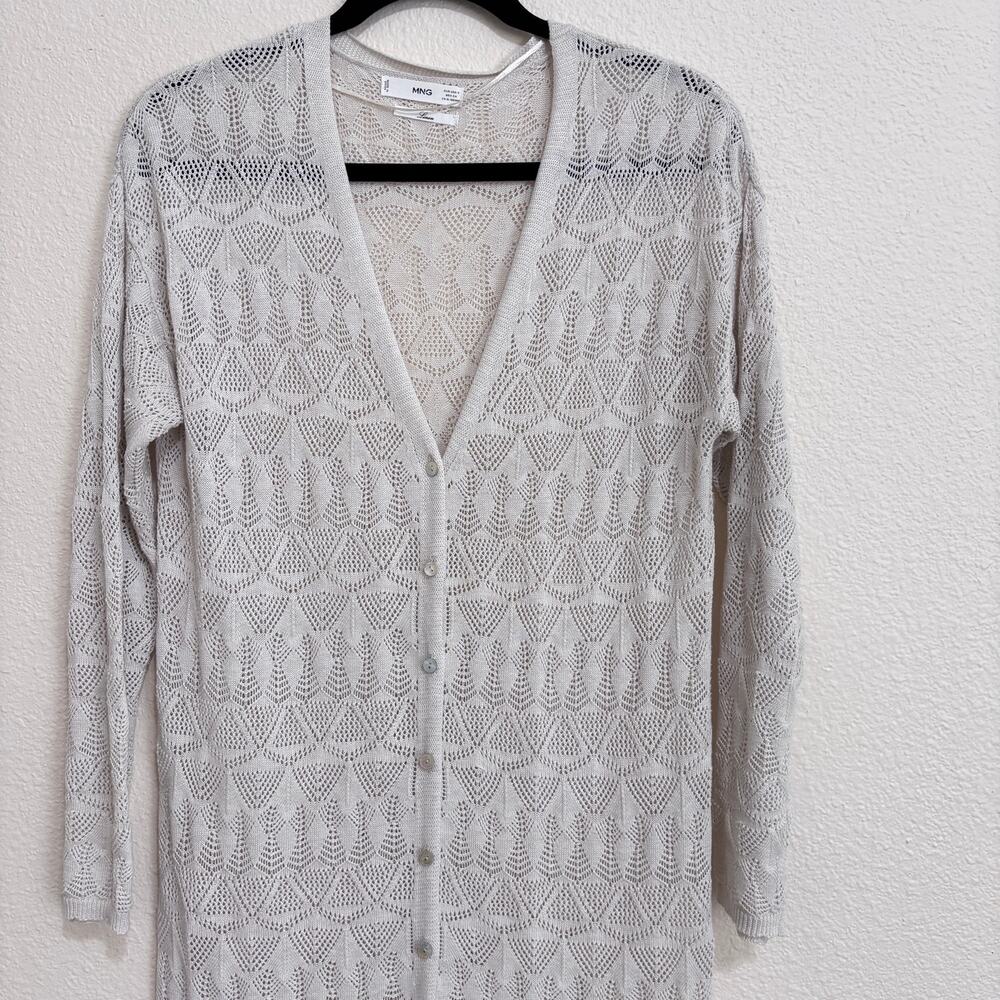 MNG Mango Cream Crochet Knit Cardigan – Size - S